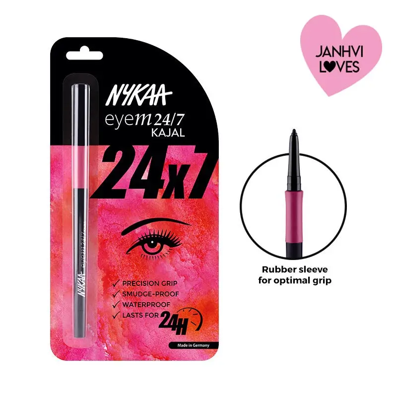 Nykaa-Eyem24/7 Smudge-proof Kajal Eyeliner -Ebony Soul 01 (Black)