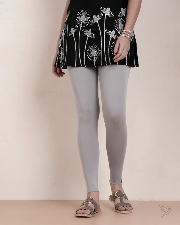 Twin Birds-Cotton Ankle Legging - Polar Smoke