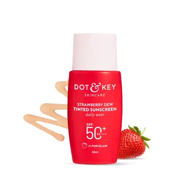 Dot & Key Strawberry Dew Tinted Sunscreen SPF 50+ PA++++ With Niacinamide, 50ml- 01 Porcelain
