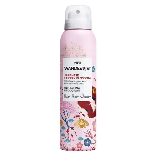 [Wanderlust Deodorant - Cherry Blossom] Nykaa-Wanderlust Japanese Cherry Blossom Deodorant Spray for Women 48 Hours Sakura Floral Freshness