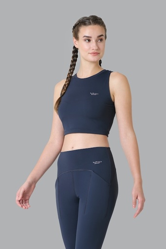 Van Heusen Proactive Elite Women Outer Space Solid Moderate Compression High Stretch Crop Top