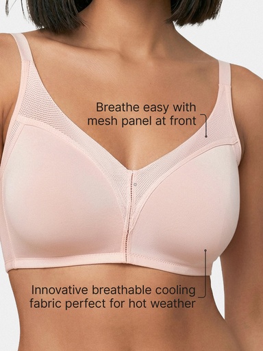 Enamor - Full Support Everyday Full Figure Bra - Jiggle Control and Antimicrobial, Non-Padded, Wirefree, Full Coverage Women's Bra-(Pearl)