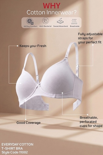 Van Heusen Women White Solid Anti-Bacterial Wireless Bra