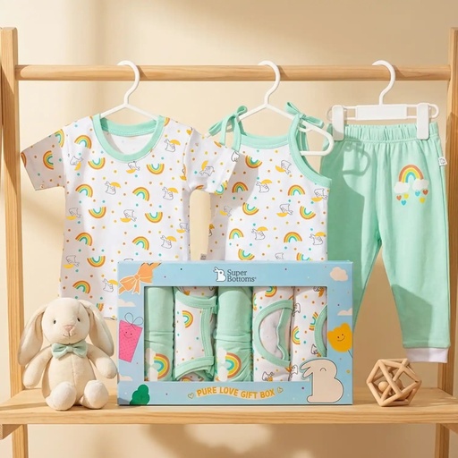 [SB-PL-GIFT BOX] Super bottoms-Pure Love Gift Set - Pack of 6-Soft Cotton Clothing Set | Gentle on Newborn Skin