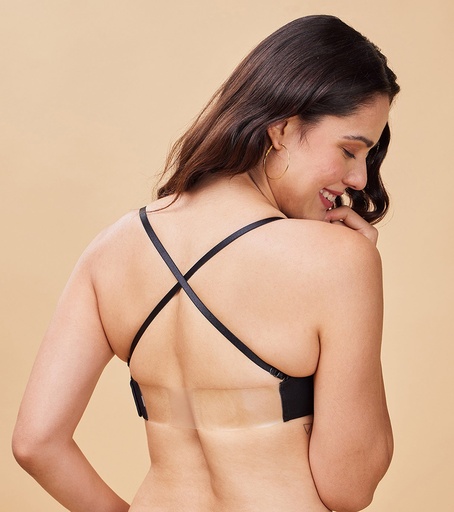 Enamor-Strapless Transparent Back Bra for Women - Padded, Wired and High-Coverage