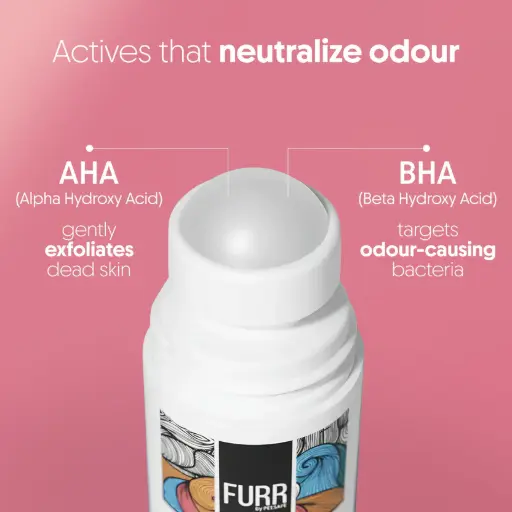 [FURR 4% AHA BHA-FLORAL ROLL ON] Pee Safe-FURR 4% AHA BHA Underarm Roll On-Flora-40ml
