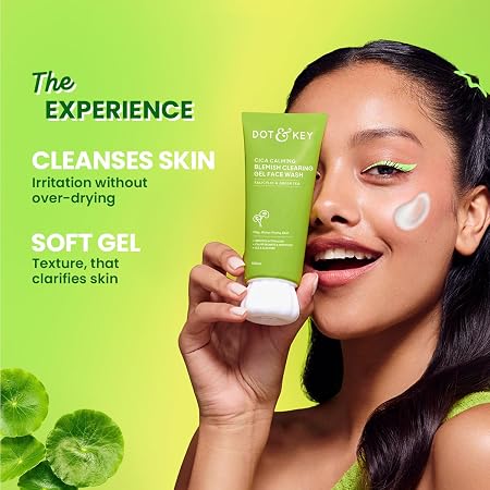 [SALICYLIC & GREEN TEA -100ML] Dot & Key-CICA Face Wash for Acne Prone Skin, 2% Salicylic Acid with Green Tea | For Oily & Sensitive Skin | Sulphate Free for Men & Women | Oil Control Face Wash