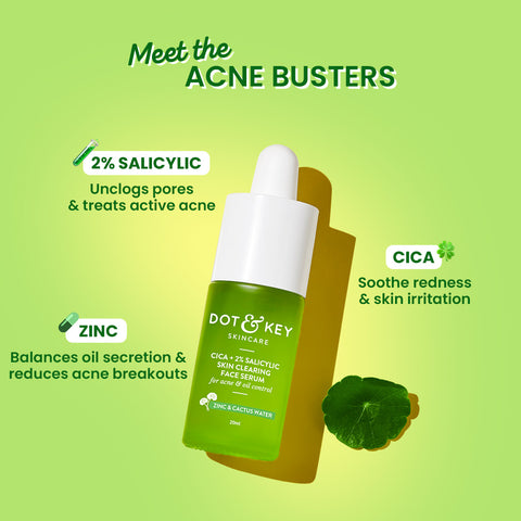 [FACE SERUM 30 ML] Dot & Key- Cica + 2% Salicylic Acid Serum for Acne-30ml