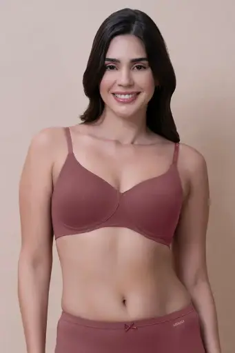 Amante-Breathe Bliss Padded Non-Wired T-Shirt Bra - Wild Ginger
