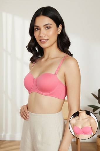 Zivame-Padded Wired 3/4Th Coverage Multiway Bra-Coral