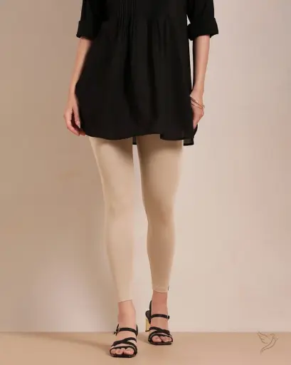 Twin Birds-Cotton Ankle Legging - Butter Scotch