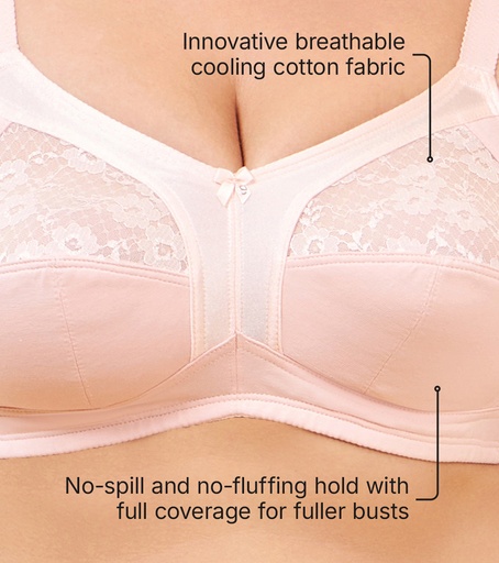 Enamor-M-Frame Side Shaper Panel Women's Cotton Everyday Bra - Non Padded, Wirefree, Full Coverage -  Pearl